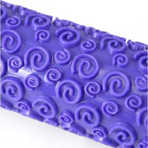 Lilablaue SpiNudelholz mit Blumenmuster, mit Verpackung - 6