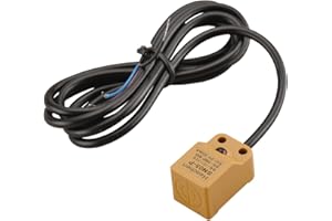 Heschen Interruptor de sensor de proximidad inductivo cuadrado, tipo sin protección, SN05-P, distancia del detector 5mm, 10-30VDC 200mA, PNP normalmente abierto (NO), 3 cables