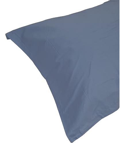 Fazzini Atelier Federe In Cotone Percalle 200 TC, Coppia 52x82 Cm, Made In Italy, Colore Zaffiro, Art. Arianna