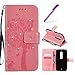 Produktbild EMAXELERS Motorola Moto X Play Hülle Glitzer Bling Wishing Tree Schmetterling PU Leder Flip Magnetisch Book Wallet Brieftasche Hülle für Moto X Play,Pink Wishing Tree with Diamond