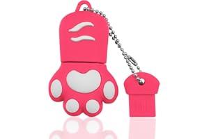 ADRREYUFNY Memoria USB 64GB, Pendrive USB 2.0 64GB Portátil Flash Drive 64GB Lovely Forma de Pata de Gato Memoria Stick para PC, Tabletas y Regalo ect (Rosa)