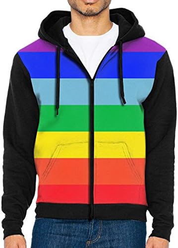 V Gears Mens Rainbow Flag Gay Pride Flag Graphic Design Sports colorful Humor Pocket Long Sleeve T-Shirt With Hat