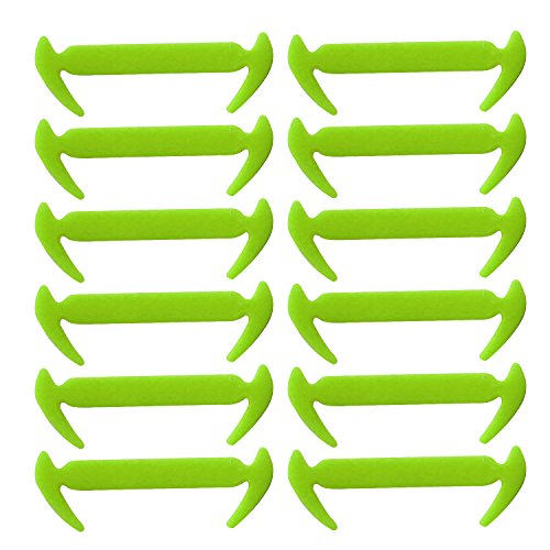 No Tie Elastic Shoe Laces 12pcs Silicone Trainers Shoes Adult Kids Shoelaces Yellow