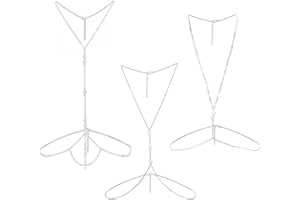 3 Bauchkette Silber, RosyFate Körperkette Silber, körperketten für frauen, Bauchkette Hüftkette, Körperketten Silber, Bikini Bauchkette, Körperkette für Frauen und Mädchen
