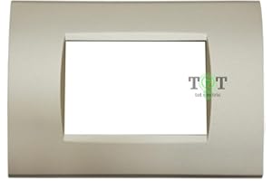 TOT ELECTRIC Placche Compatibili con Bticino Serie LIVING LIGHT 3 4 7 moduli vari colori per supporti LN4703 e N4703 (3 posti, T11 - Champagne)