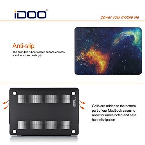 iDOO MacBook Schutzh  lle   Hard Case Cover Laptop H  lle  F  r 2016 MacBook Pro 15 Zoll mit Retina Display und Touch Bar  A1707  - matt  schwarzer Ne