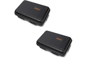 Milepetus Lot de 2 boîtes de rangement en plastique de grande taille pour extérieur, boîtes de survie étanches et résistantes aux chocs, boîte de rangement hermétique (Noir, Grande)
