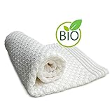 Erstlingsdecke / Babydecke / Kuscheldecke / Strickdecke aus 100 % Bio Baumwolle kba 80 x 80 cm - 5