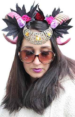 Viking Warrior Princess Rams Horn Festival Headdress Headband Crown
