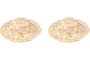 MILISTEN 10pcs Doll Straw Hat Miniature Knitting Hat Mini Straw Craft Fascinator Cap Sun for Dollhouse DIY Craft Decoration Accessories Size 5