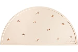 Mushie Set de Table pour Assiette | Silicone et Antidérapante | sans BPA | Accessoires pour Bébé, Jeunes Enfants Garçons et Filles | Matériel Durable & de Haute Qualité | Rainbow
