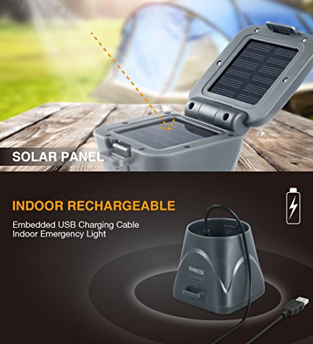 AVANTEK LED Laterne Solar Taschenlampe Campinglampe, 2 Helligkeit Modi mit Eingebautem Akku, Außenleuchten für Wandern, Camping, Notfall, Hurricanes, Garten - 2