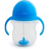 Munchkin Click Lock Trinkhalmbecher mit beschwertem Halm, blau, 207 ml