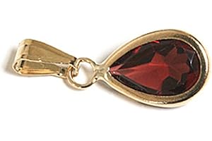 Peninsula Jewellery 9ct Gold Garnet Teardrop Pendant without chain
