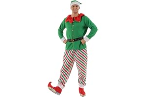 Snailify Elf Buddy Costume Men Santa Helper Outfits Conjunto completo de Navidad Traje verde para adultos