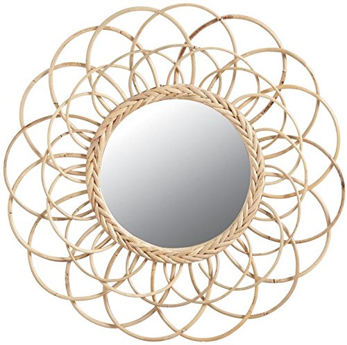 AUBRY GASPARD Miroir Fleur en Rotin Naturel 54 cm