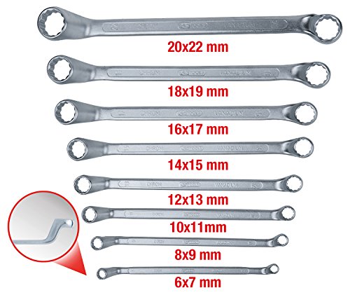 KS Tools 517.0248 Classic Doppel-Ringschlüssel-Satz, gekröpft, 8-teilig, 6 x 7-20 x 22 mm - 2