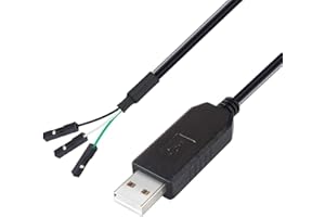 DTech FTDI Adaptateur série USB vers TTL 3,3 V Câble de débogage TX RX Signal 3 broches femelle FT232RL Puce pour Windows 10 8 7 Linux Mac OS (1,8 m, noir)