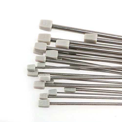 PIXNOR 11 Paare Stricknadeln Rostfreier Stahl Stricknadel Stricknadeln Metall mit unterschiedlicher Größe von 2,0 mm /2.5mm /3.0mm /3.5mm /4.0mm /4.5mm /5.0mm /5.5mm /6.0mm /7.0mm /8.0mm - 9