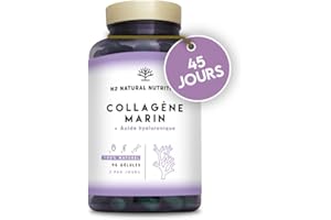 Collagene Marin et Acide Hyaluronique | Vitamine C | Magnésium | Anti Ride | Anti age | Aide à Articulations, Os, Peau et Cheveux | Collagen Hydrolysate PEPTAN | UE |90 gélules | N2 Natural Nutrition…