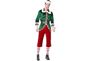 PengGengA Christmas Elf Costume Adults Xmas Santa Helper Costume Cosplay Fancy Dress