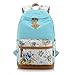 Produktbild HanLuckyStars® Rucksack Schulrucksack Printed Canvas iPad Tablet- PC- Rucksack 14.7 inch Schülerin Blumendruck Rucksack Wandern Urlaubsreisen für Mädchen und Frauen