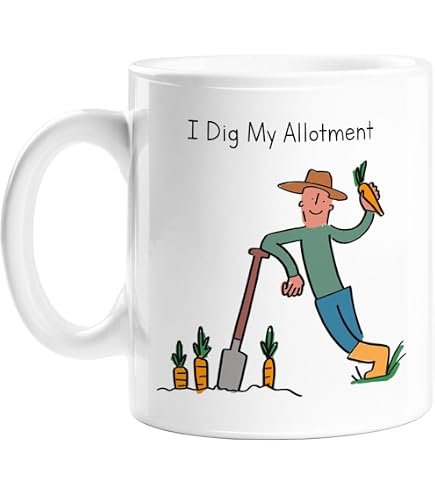 Tazza Victorian Print Con Scritta 'I Would Rather Be At My Allotment' – Idea Regalo Per Appassionati Di Giardinaggio, 325 Ml - 5