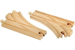BRIO WORLD - Binari di Scambio Curvi, Accessori per Pista Trenino BRIO, 2 Pezzi, Età 3+ Anni