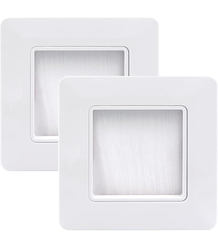 Placca Da Parete Con Spazzola Evoges - Bianca, Per Gestione Cavi, Singola O Doppia - Foto 4