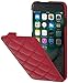 Produktbild StilGut UltraSlim Case Hülle Leder-Tasche für iPhone 8 Plus & iPhone 7 Plus. Dünnes Flip-Case aus Echtleder für Das Original iPhone 8 Plus & iPhone 7 Plus (5,5 Zoll), Rot Nappa - Karat