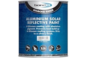 ARA CHOICE Bond It Solar Reflective Aluminium Roof Repair Bitumen Based Paint LTR Roof Repair Bitumen Based Paint, A Light/Heat Reflective Coating (2.5L)