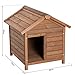 Produktbild pawhut Autositz Hundehütte aus Holz Pet House mit erhöhten abnehmbarer Boden Apex Dach (66 L, X 75 W x 69h cm, mittel)