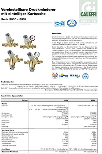 Stabilo-Sanitaer Wasserdruckminderer 3/ 4 Zoll DN20 Druckminderer für Wasser, Druckminderungsventil, Druckregler Hausanschluss - 7