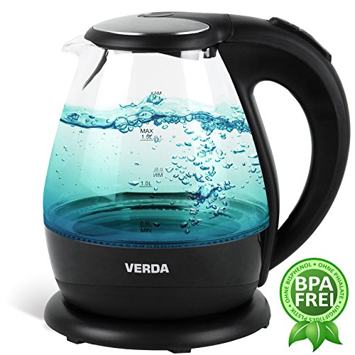 VERDA Wasserkocher 1,5L 2200W Kalkfilter LED BELEUCHTUNG Kabelloss Glas SN0615L - 9