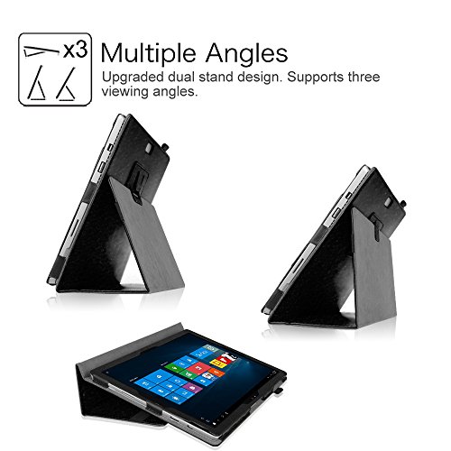 Fintie Microsoft Surface Pro 4 / Surface Pro 2017 Hülle Case – Hochwertige Kunstleder Slim Fit Stand Tasche Schutzhülle Etui Cover mit Stylus-Halterung für Microsoft Surface Pro 4 / Surface Pro 2017 (12,3 Zoll) Tablet-PC, Don’t Touch - 5