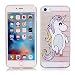 Produktbild iPhone 5 5S SE Hülle, E-Unicorn Handyhülle Apple iPhone 5 5S SE Hülle Transparent mit Muster Einhorn Silikon Durchsichtig Tasche Ultra Slim Dünn TPU Bumper Schutzhülle Stoßfest Hochwertigem Zubehör Set Etui Schale Back Case Cover Rückseite
