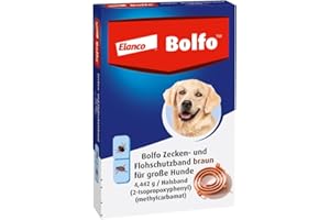 Elanco Bolfo Zecken- und Flohhalsband für große Hunde – Zeckenhalsband für langanhaltenden Zecken- und Flohschutz – Floh- & Zeckenmittel für Hunde in Puderform auf dem Halsband