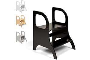 ‎ETTE TETE Ette Tete MIIMO • Höhenverstellbarer Tritthocker für Kleinkinder • Toilettenhocker für das Töpfchentraining (Schwarz)