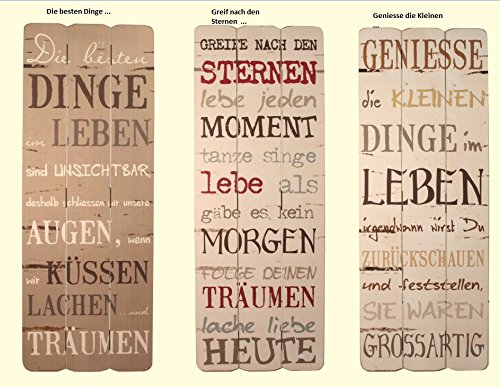Holzschild Holzbild Wandbild „Poesie“ & Postkarte „Glücksmomente“ – Set ~ - 5