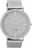 Oozoo Vintage Strass Damenuhr Metallband 40 MM Glitzer/Silberfarben C8891