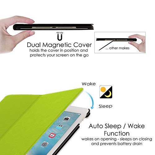 Forefront Cases® Neue Leder Hülle / Tasche / Case / Cover Tasche für Apple iPad Air 2 / 2nd Generation (Oktober 2014) – Rundum-Geräteschutz und intelligente Auto-Sleep-Wake-Funktion mit 3-JAHRES-GARANTIE VON FOREFRONT CASES - 5