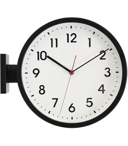 Dulton H21-0362BK Double Face Clock Rectangle Black Wall Clock