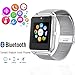 Produktbild AHSSZ Bluetooth Smart Watch Unterstützung SIM / Micro SD Card Wrist Phone Kompatibel mit Android und Teil der Funktionen für iOS (HD Touch Screen / Handsfree / Telefonieren / Kamera / Sedentary)GT09Silber