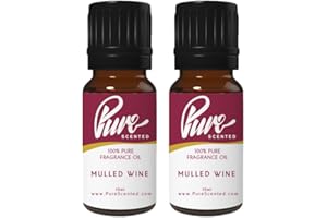 Pure Scented 20ml Fragrance Oils - 2 x 10ml Suitable for Candles, Soaps, Slime, Diffusers, Cosmetics, Wax Melts, Designer (2 x 10ml, Mulled Wine)