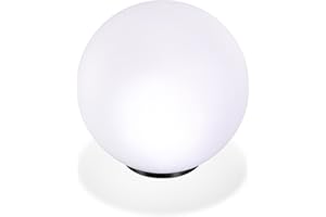Lampada solare a sfera, 30 cm, luce in 7 colori, luce continua o alternata, 8 oreLampada solare a luce continua Esotec 102610.
