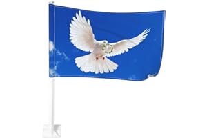 MEMOPJIAJIA Auto Peace Flagge 45x30cm 1 Piece(ohne Halterung) Autoflaggen Peace Fahne Frieden Autofahne Frieden Taube Friedenstaube Autofahne Autofenster Flagge Klein Peace and Love Flagge Frieden Freiheit
