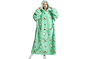 CHUANGMINGHANGQI Hooded Blanket Sweatshirt Oversized Pullover Damen Riesige Fronttasche Plüsch Tragbare Decke mit Ärmeln Verlängert Übergroße Decken Hoodie Warme Schlafanzug