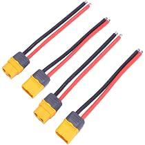 3 Stück Amass Adapterkabel – XT30 Auf XT60 Stecker, 10 Cm, Mit 18AWG Silikondraht, Für RC-Modelle