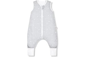 Sleeping Rebels® Baby Schlafsack mit Füßen - Ganzjahres Babyschlafsack mit Beinen - Schlafsack Kinder - 2.5 TOG - Bio-Baumwolle - Oeko-Tex - Premium Schlafsack (Blue-Grey, 70 cm)