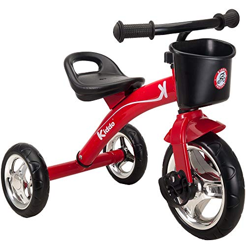 Kiddo Rojo 3 Wheeler Smart Design Niños Niños Niños Trike Triciclo Ride-On Bike 2-5 Año Nuevo - Rojo